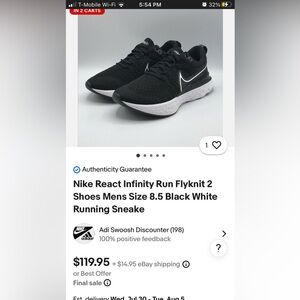 Nike Black and White Athletic Shoes